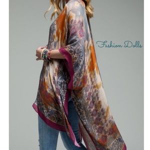 S-XXL Poppies Tie Dye Medallion Kimono New
